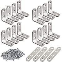 Soportes de esquina de acero inoxidable de 20 piezas- FineGood 10 piezas 40 x 40 mm Soporte en forma de L de ángulo…
